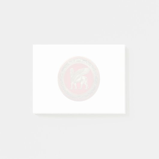 [100]アッシリア翼ライオン – 金ゴールドラマス ポストイット (正面)