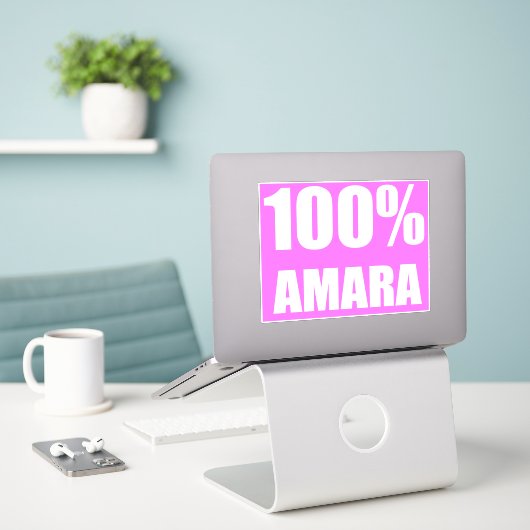 100%アマラ名 シール (デスク上のノートパソコン)