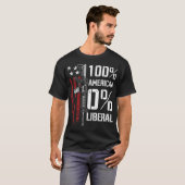 100%アメリカ人 0%リベラル - 笑える親銃(裏面にプリント) Tシャツ (正面フル)