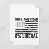 100%アメリカ合衆国0%自由主義の共和党アメリカ国旗 サンキューカード (正面/裏面)