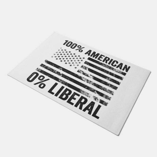 100%アメリカ合衆国0%自由主義の共和党アメリカ国旗 ドアマット (アングル)