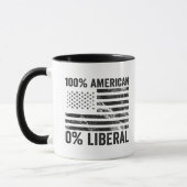 100%アメリカ合衆国0%自由主義の共和党アメリカ国旗 マグカップ (左)