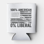 100%アメリカ合衆国0%自由主義の共和党アメリカ国旗 缶クーラー (正面)