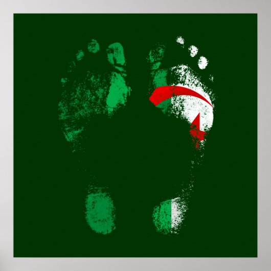 100%アルジェリア – 私の足の底にアルジェリア。 ポスター (正面)