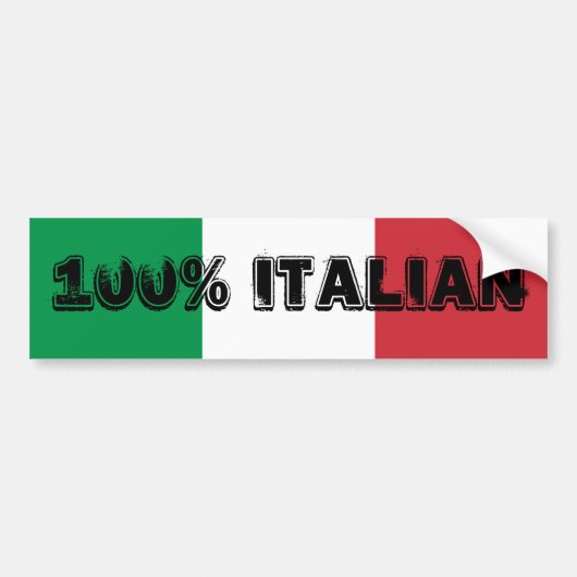 100%イタリアステッカー バンパーステッカー (正面)