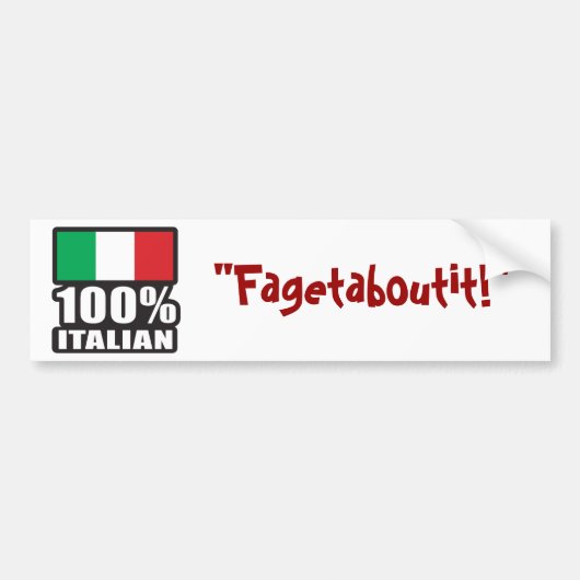 100% イタリアン バンパーステッカー (正面)