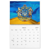 [100]ウクライナ：提素晴らし案されたコート カレンダー (3月 2027)