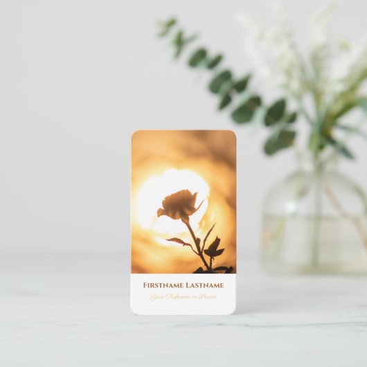 100%エレガント天然ゴールデンオーガニックバラスタイル 名刺 (スタンド正面)