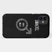 100%オス!-オス記号/メタル+名フェイク前 Case-Mate iPhoneケース (裏面(横))