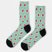 100%オーガニックな怒り おもしろい 怒ったトマト ソックス (左)