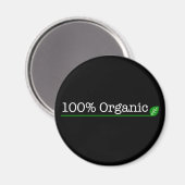 100% -オーガニック白文字 マグネット (正面/裏面)