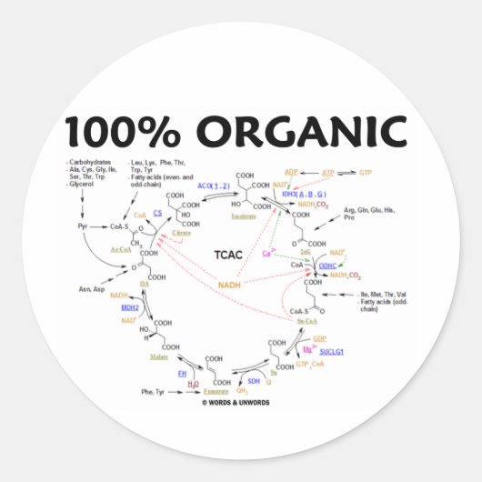 100%オーガニック(クエン酸回路 – クレブスサイクル) ラウンドシール (正面)