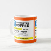 100%カスタマイズ可能なおもしろ処方箋デザイン コーヒーマグカップ (正面左)