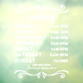 100%カスタマイズ可能なストア時間ウィンドウの固定 ウィンドウサイン (シート3)