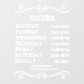 100%カスタマイズ可能なストア時間ウィンドウの固定 ウィンドウサイン (シート)