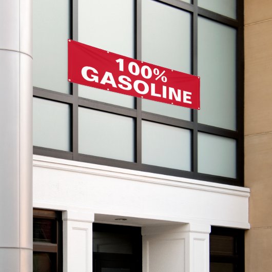 100%ガソリンビジネス屋外カスタムバナー看板 横断幕 (ビルの外側)