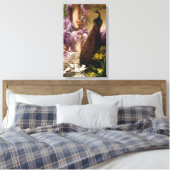 100.クジャクとハトを庭にキャンバスプリント キャンバスプリント (インサイチュ (寝室))