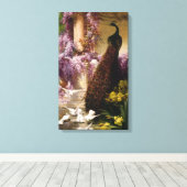 100.クジャクとハトを庭にキャンバスプリント キャンバスプリント (インサイチュ (ウッドフロア))