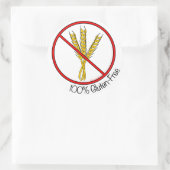 「100%グルテンフリー」スタンプ（大） ラウンドシール (バッグ)