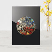 [100]ケルト人の神聖な芸術- 3匹の犬 カード (黄色い花)