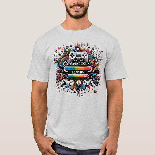 100% ゲーミングスキル完全ロード レインボーエクスプロージョン Tシャツ (正面)