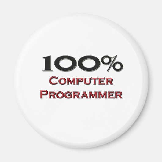100%コンピュータ・プログラマ マグネット (正面)