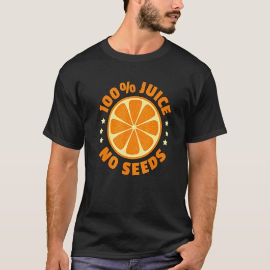 100%ジュース 無種子 精管切除 ヴィーガン ベジタリアン Tシャツ (正面)