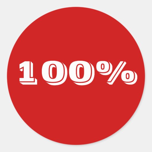 100%ステッカー ラウンドシール (正面)