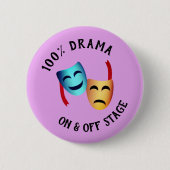 「100%ドラマ」劇場面絵文字セスピアン警告ズ 缶バッジ (正面)