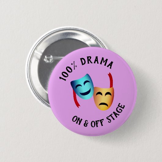 「100%ドラマ」劇場面絵文字セスピアン警告ズ 缶バッジ (正面&裏面)