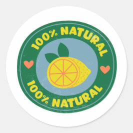 100%ナチュラルレモンのシンボルボタン ラウンドシール