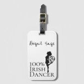 100%パーソナライズされたアイリッシュダンサー懸命シューダンス ラゲッジタグ (正面縦)