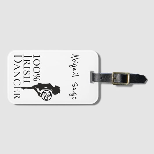 100%パーソナライズされたアイリッシュダンサー懸命シューダンス ラゲッジタグ (正面横)