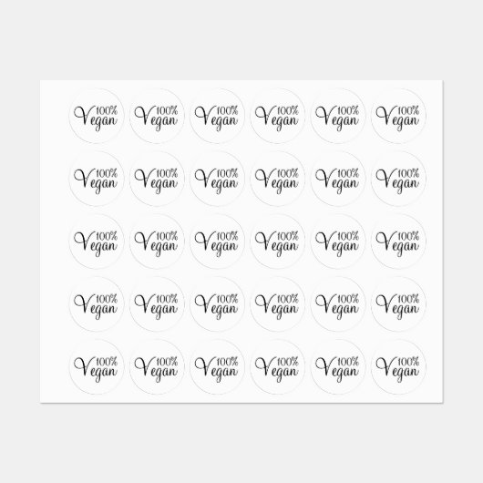 100%ビーガンラベル ラベル (シート)
