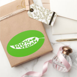 100%ビーガン料理ラベル 楕円形シール