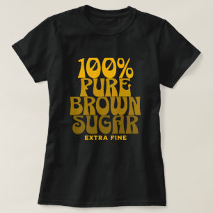 100%ピュアブラウンシュガーメラニンユニセックス Tシャツ