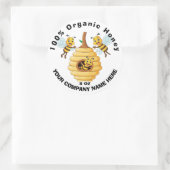 100%ピュア蜂蜜ラベルのクラシックラウンドステッカー ラウンドシール (バッグ)