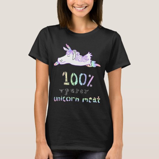 100%ピュアUnicorn肉グラフィックティー Tシャツ (正面)