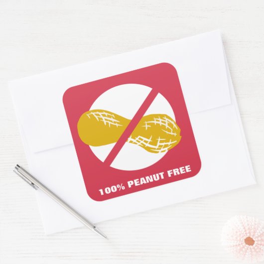 100%ピーナッツ無料カスタマイズ可能な赤い太字 スクエアシール (封筒)