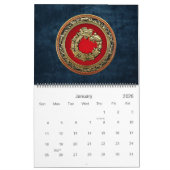 [100]ヘビ神ケツァルコアトル[金ゴールド] カレンダー (1月 2026)