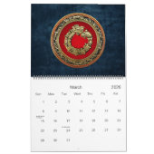 [100]ヘビ神ケツァルコアトル[金ゴールド] カレンダー (3月 2026)