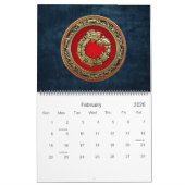 [100]ヘビ神ケツァルコアトル[金ゴールド] カレンダー (2月 2026)
