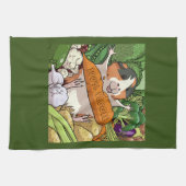 100%ベギーハッピーギニアブタ(ニンジン入り) キッチンタオル (横)