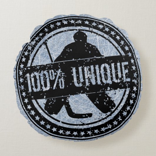 100%ホッケーユニークゴアリー丸ピロー ラウンドクッション (正面)