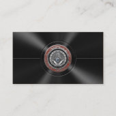 [100]マスター・メイソン – シルバー・スクエア&コンパスズ 名刺 (正面)