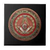 [100]マスター・メイソン – 金ゴールド広場とコンパス タイル (正面)