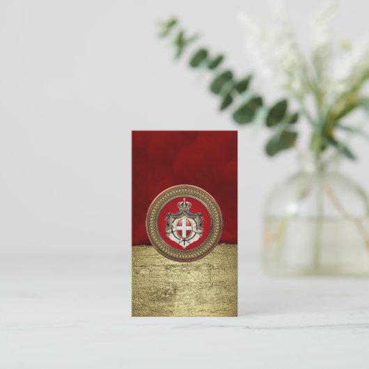 [100]マルタの順序 – SMOM Coat of Arms 名刺 (スタンド正面)