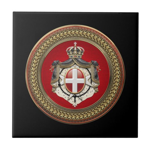 [100]マルタ- SMOMの紋章付き外衣の順序 タイル (正面)