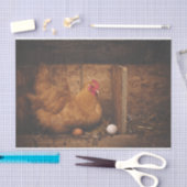 100.メンドリとその卵ティッシュペーパー 薄葉紙 (クラフト)