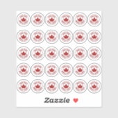 100% メープルシロップ ロゴ 赤い葉 シール (シート)